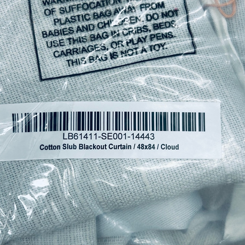 NWT QUINCE Set Of 2 48x84 Cotton Slub Room Darkening Curtains Cloud 6510 - Picture 10 of 12